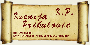 Ksenija Prikulović vizit kartica